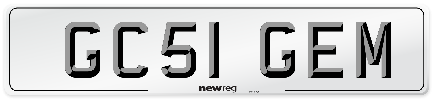 GC51 GEM Number Plate from New Reg